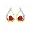 9ct-Gold-Created-Ruby-Diamond-Heart-in-Loop-Stud-Drop-Earrings Sale
