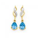 9ct-Gold-Blue-Topaz-Diamond-Pear-Twist-Drop-Earrings Sale