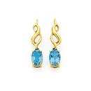 9ct-Gold-Blue-Topaz-Swirl-Drop-Earrings Sale