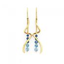 9ct-Gold-Blue-Topaz-Swirl-Spiral-Drop-Earrings Sale
