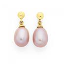 9ct-Gold-Pink-Cultured-Freshwater-Pearl-Tear-Drop-Stud-Earrings Sale
