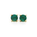 9ct-Gold-Created-Emerald-Studs Sale