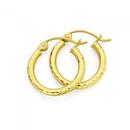 9ct-Gold-2x10mm-Diamond-Cut-Hoop-Earrings Sale