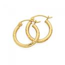 9ct-Gold-2x12mm-Diamond-Cut-Hoop-Earrings Sale