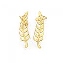 9ct-Gold-Leaf-Stud-Curve-Earrings Sale