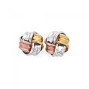 9ct-Gold-Sterling-Silver-Tri-Tone-Knot-Stud-Earrings Sale