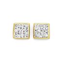9ct-Gold-Crystal-Square-Stud-Earrings Sale