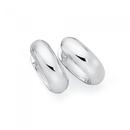 Silver-Half-Round-Oval-Huggie-Earrings Sale