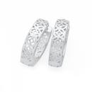 Silver-Flower-Cut-Out-Huggie-Earrings Sale