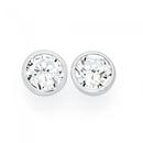 Silver-65mm-CZ-Bezel-Set-Stud-Earrings Sale