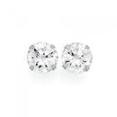 Silver-7mm-Cubic-Zirconia-Stud-Earrings Sale