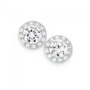 Sterling-Silver-Cubic-Zirconia-Cluster-Stud-Earrings Sale