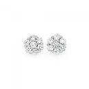 Silver-CZ-Flower-Cluster-Stud-Earrings Sale