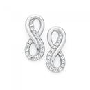 Silver-Cubic-Zirconia-Double-Infinity-Stud-Earrings Sale
