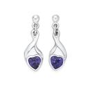 Silver-Purple-Cubic-Zirconia-Heart-Twist-Earrings Sale