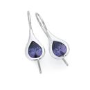 Silver-Purple-Cubic-Zirconia-Teardrop-Hook-Earrings Sale