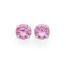 Silver-5mm-Pink-Cubic-Zirconia-Claw-Set-Stud-Earrings Sale