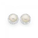 Silver-Fresh-Water-Pearl-Crystal-Cluster-Stud-Earrings Sale