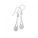 Silver-White-Crystal-Raindrop-Earrings Sale