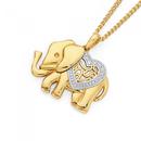 9ct-Gold-Diamond-Elephant-Pendant Sale