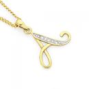 9ct-Gold-Diamond-Initial-A-Pendant Sale