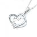 9ct-White-Gold-Diamond-Double-Heart-Pendant Sale