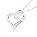 9ct-White-Gold-Diamond-Heart-Pendant-with-White-Gold-Chain Sale