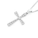 9ct-White-Gold-Diamond-Cross-Pendant Sale