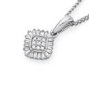 9ct-White-Gold-Diamond-Cushion-Pendant Sale