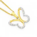 9ct-Gold-Diamond-Butterfly-Pendant Sale