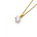 9ct-Gold-Cubic-Zirconia-6mm-Pendant Sale