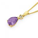 9ct-Gold-Amethyst-Diamond-Pear-Shape-Pendant Sale