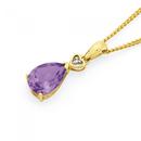 9ct-Gold-Amethyst-Diamond-Pear-Pendant Sale