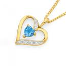 9ct-Gold-Blue-Topaz-Diamond-Heart-Pendant Sale