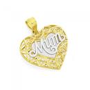 9ct-Gold-Two-Tone-Diamond-Cut-Mum-Flower-Heart-Pendant Sale