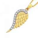 9ct-Gold-Two-Tone-Angel-Wing-Pendant Sale