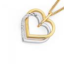 9ct-Gold-Two-Tone-Diamond-Cut-Heart-Pendant Sale