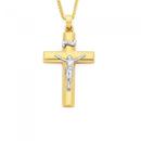 9ct-Gold-Two-Tone-Wide-Crucifix-Inri-Pendant Sale