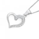 Silver-Cubic-Zirconia-Open-Side-Heart-Pendant Sale