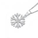 Silver-Small-Cubic-Zirconia-Snowflake-Pendant Sale