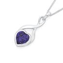 Silver-Purple-Cubic-Zirconia-Twist-Heart-Pendant Sale