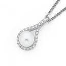 Sterling-Silver-Freshwater-Pearl-CZ-Swirl-Pendant Sale