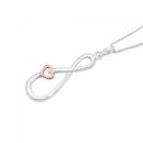 Silver-Infinity-Pendant-With-Rose-Plate-Heart Sale