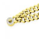 9ct-Gold-185cm-Square-Curb-Diamond-Turn-lock-Bracelet Sale