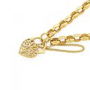 9ct-Gold-19cm-Oval-Belcher-Tree-of-Life-Padlock-Bracelet Sale