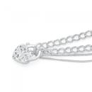 Silver-19cm-Double-Curb-Padlock-Bracelet Sale