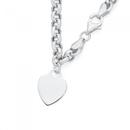 Italian-Sterling-Silver-Heart-Charm-19cm-Belcher-Bracelet Sale
