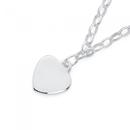 Silver-145cm-Belcher-Heart-Charm-Bracelet Sale