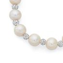 Silver-19cm-Freshwater-Pearl-Crystal-Bracelet Sale