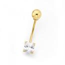 9ct-Gold-Square-CZ-Belly-Bar Sale